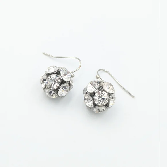 4/24$ Rhinestone ball dangle earrings - Picture 1 of 3